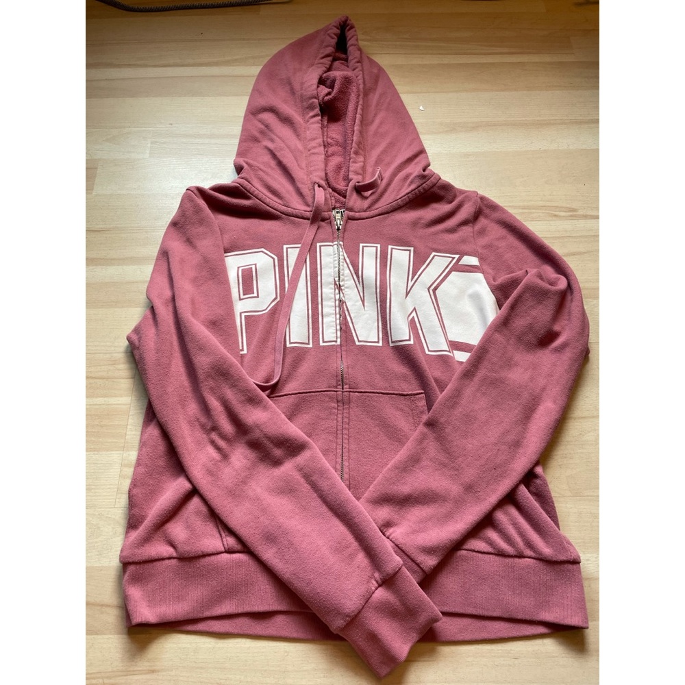 PINK zipup hoodie pink